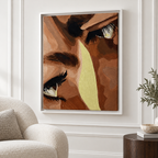 Expressive Woman Eyes Earth Tone Canvas Wall Art