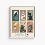 Vintage Halloween Stamp Canvas Wall Art Aura Canvas