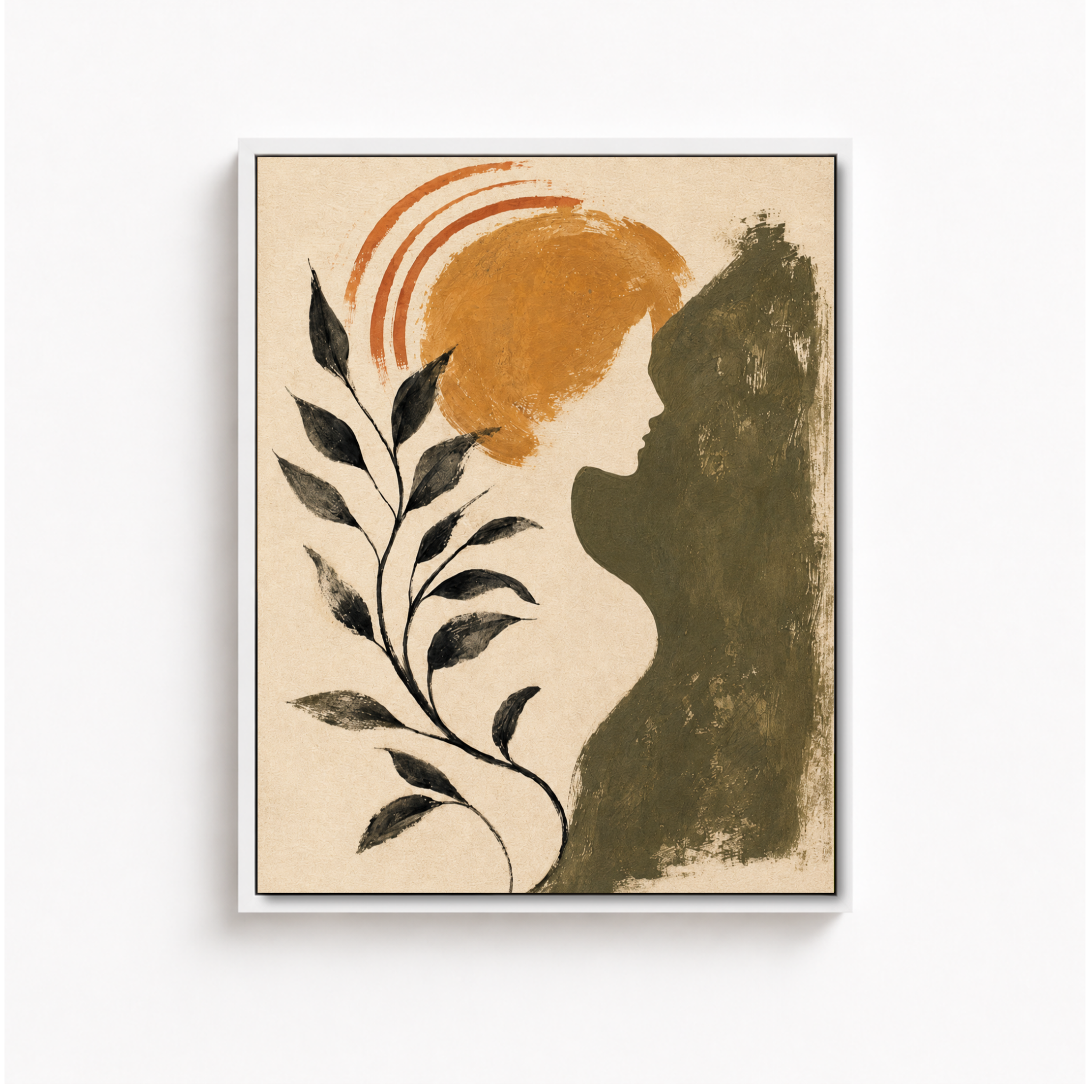 Boho Woman Botanical Canvas Aura Canvas