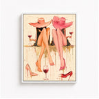 Girls Night Wine Canvas Wall Art