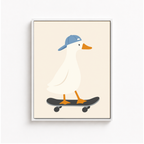 Skateboarding Duck Canvas Wall Art Aura Canvas