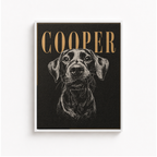 Custom Engraved Pet Portrait Canvas Aura Canvas