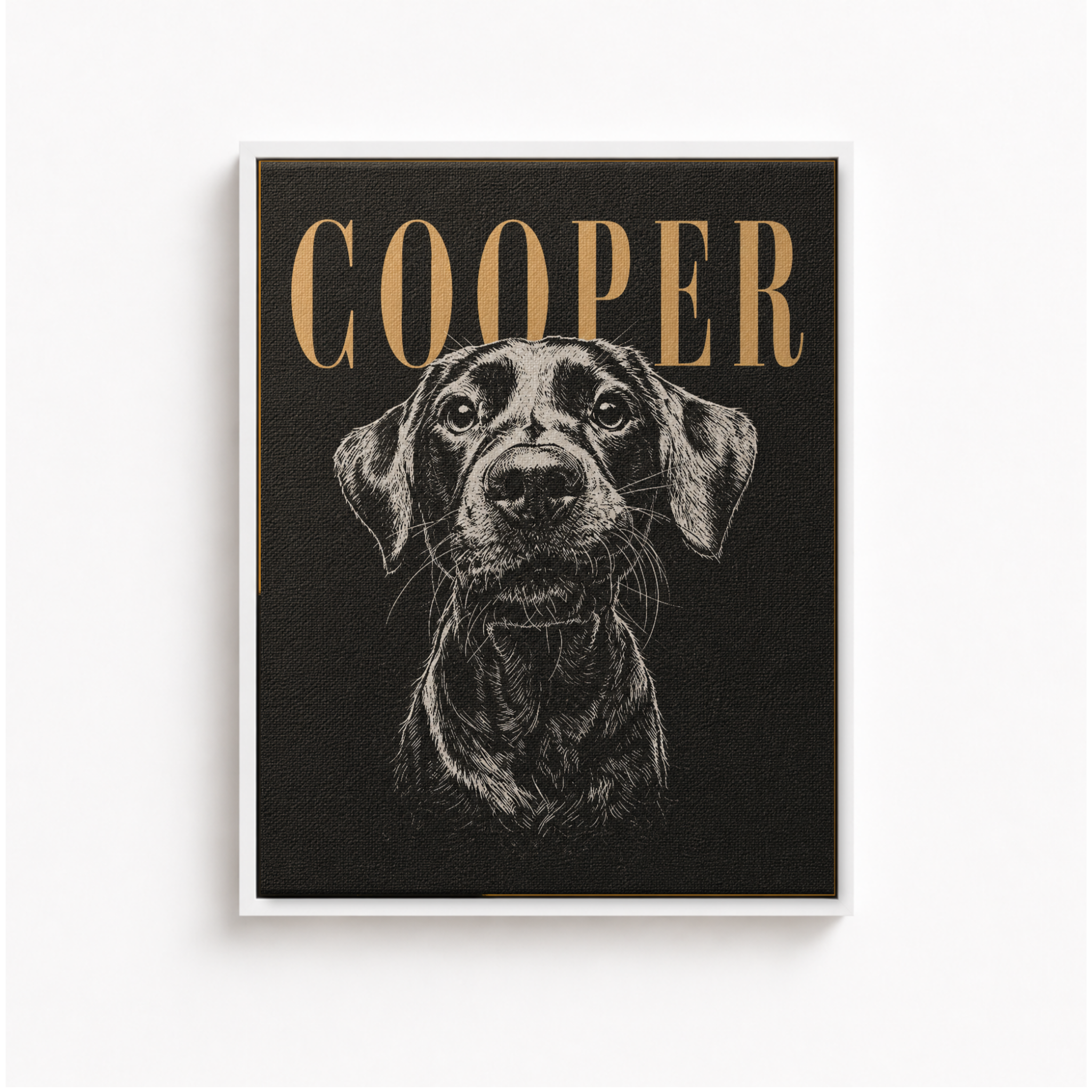 Custom Engraved Pet Portrait Canvas Aura Canvas
