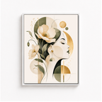 Floral Woman Canvas Wall Art Aura Canvas