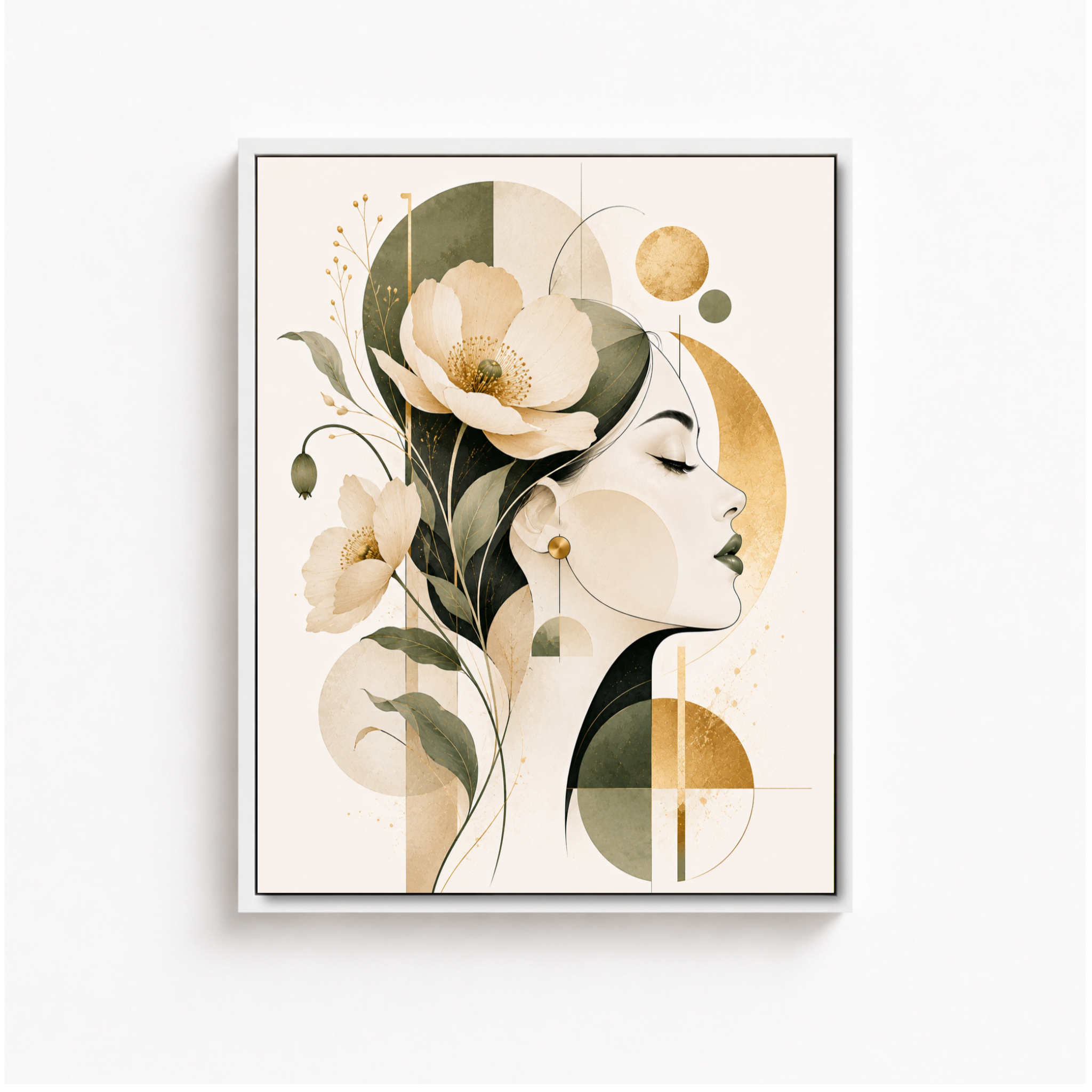 Floral Woman Canvas Wall Art Aura Canvas