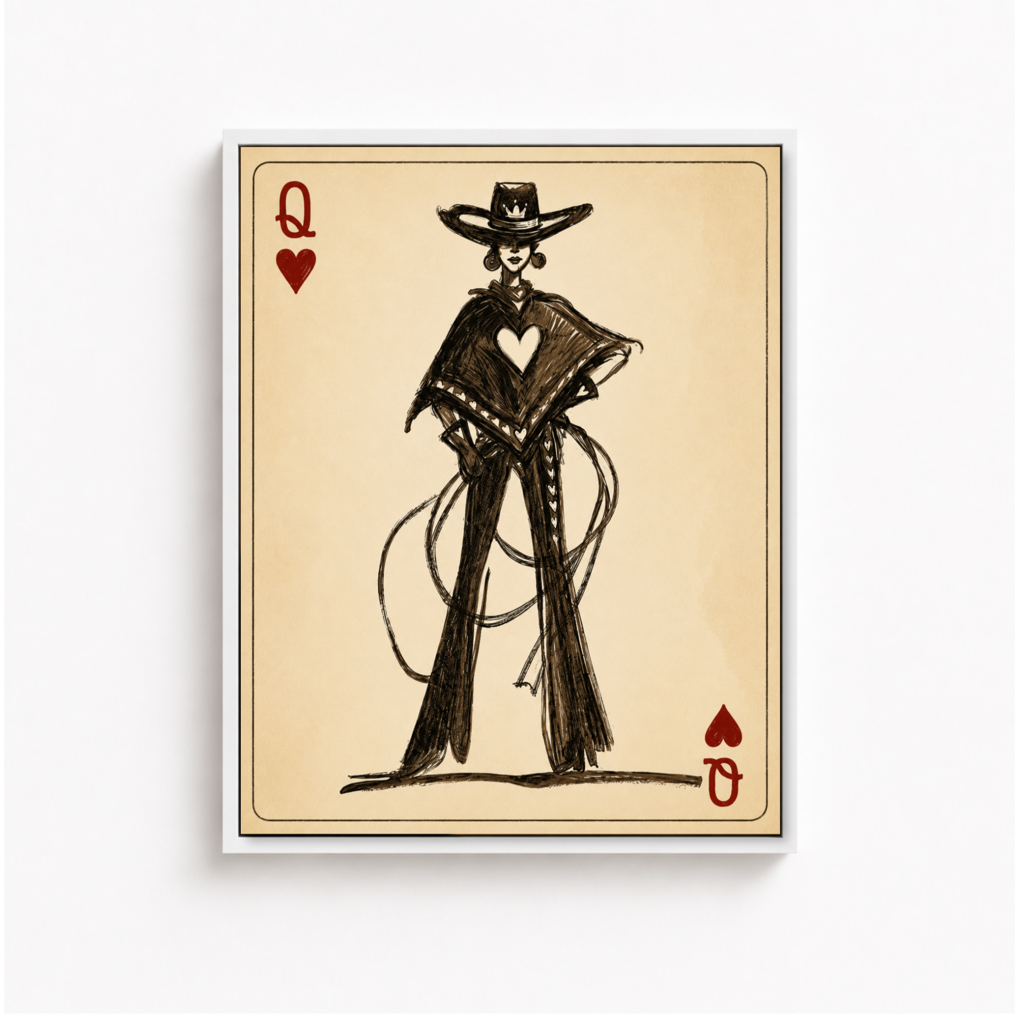Cowgirl Queen Playing Card Canvas Aura Canvas
