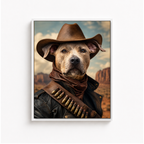 Custom Cowboy Dog Portrait Canvas Aura Canvas