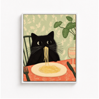 Spaghetti Cat Canvas Wall Art Aura Canvas