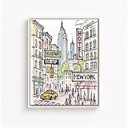 New York City Sketch Canvas Wall Art Aura Canvas