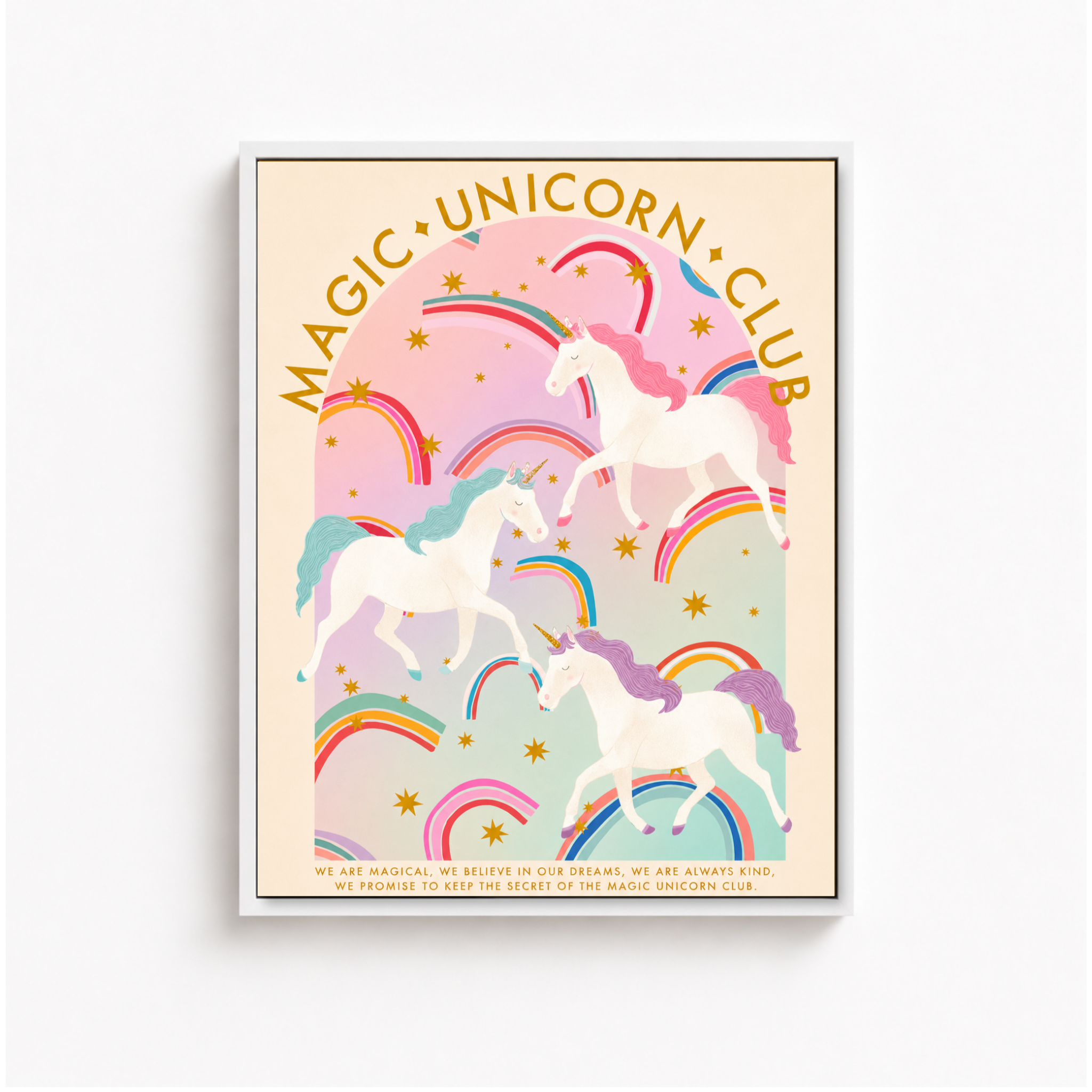 Magic Unicorn Club Canvas Wall Art Aura Canvas