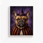 Custom Halloween Witch Pet Portrait Canvas Aura Canvas