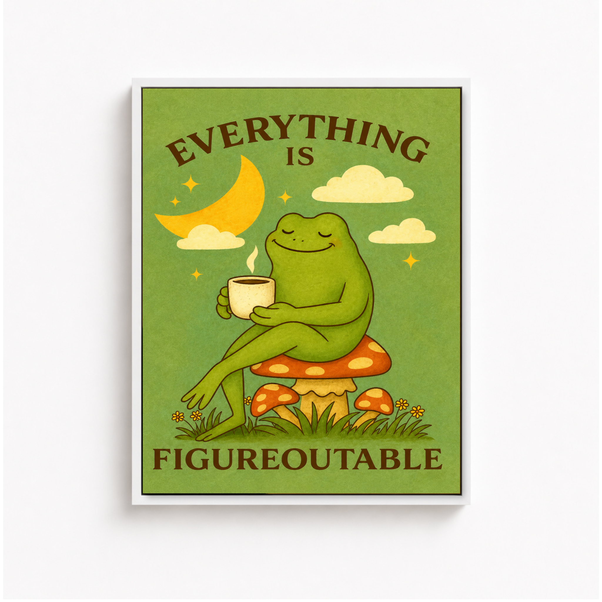 Motivational Frog Canvas Wall Art Aura Canvas