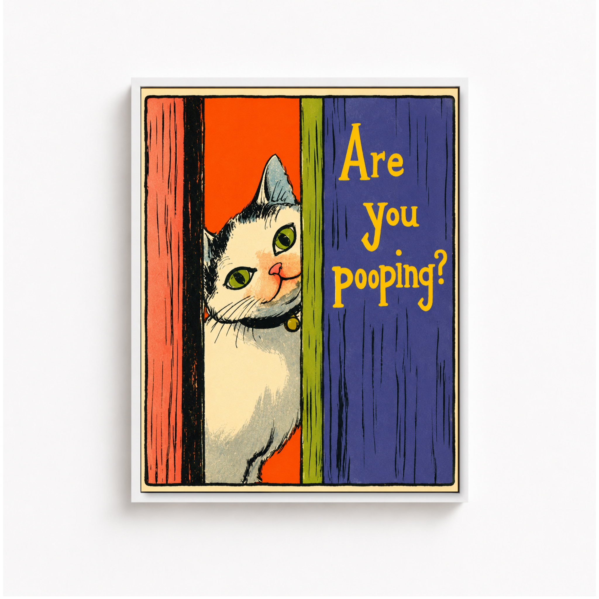 Are You Pooping Cat Canvas Wall Art Aura Canvas