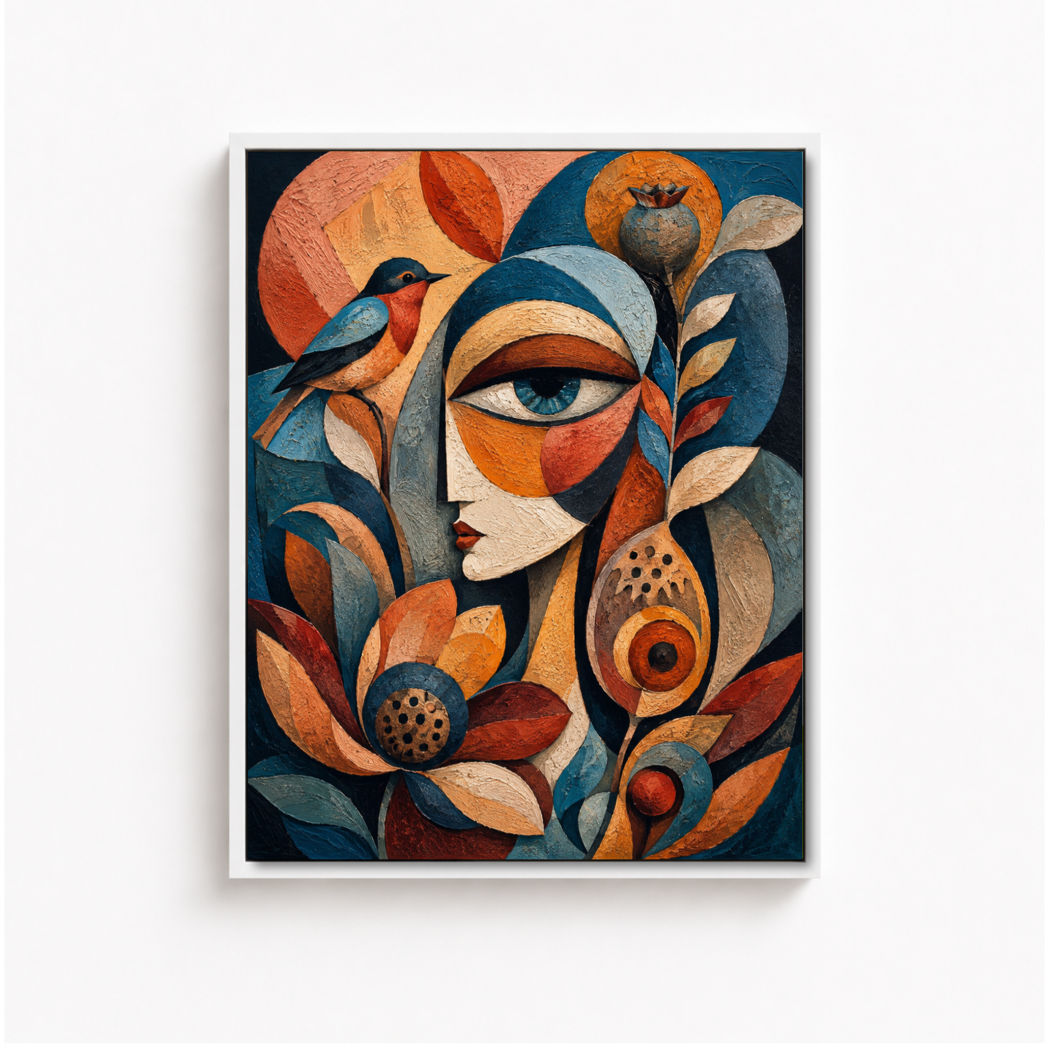 Cubist Botanical Woman Canvas Aura Canvas