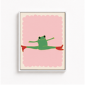 Stretching Frog Canvas Wall Art Aura Canvas