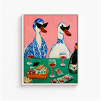 Funny Duck Wine Canvas Wall Art Aura Canvas