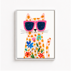 Flower Cat Canvas Wall Art Aura Canvas