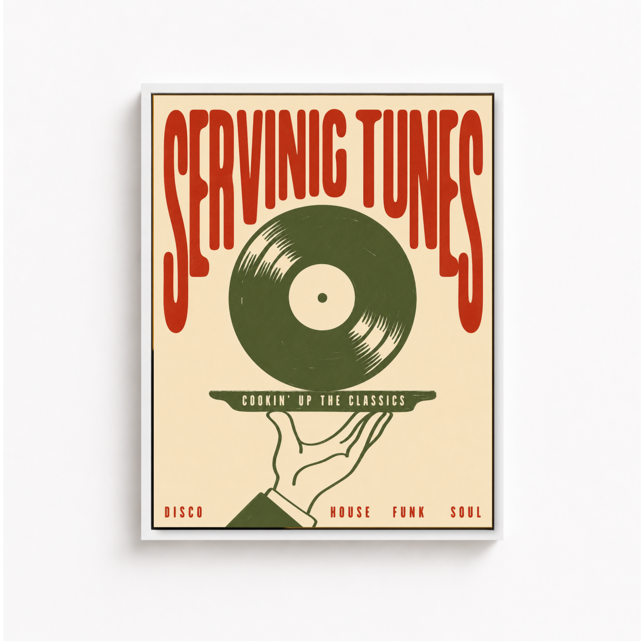 Serving Tunes Vinyl Record Canvas Wall Art Aura Canvas