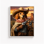 Custom Cowboy Pet Portrait Canvas Aura Canvas