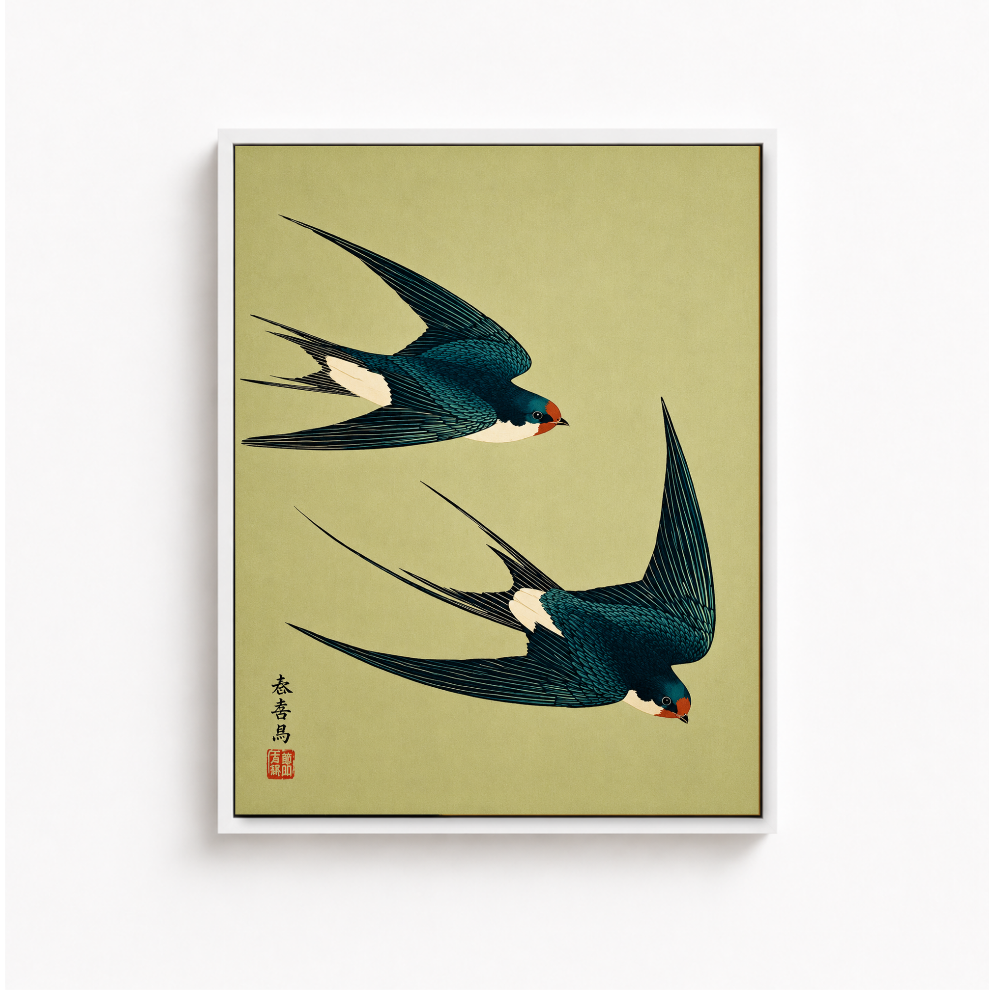 Japanese Swallow Birds Canvas Wall Art Aura Canvas