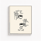 One For You One For Me Coffee Canvas Wall Art Aura Canvas