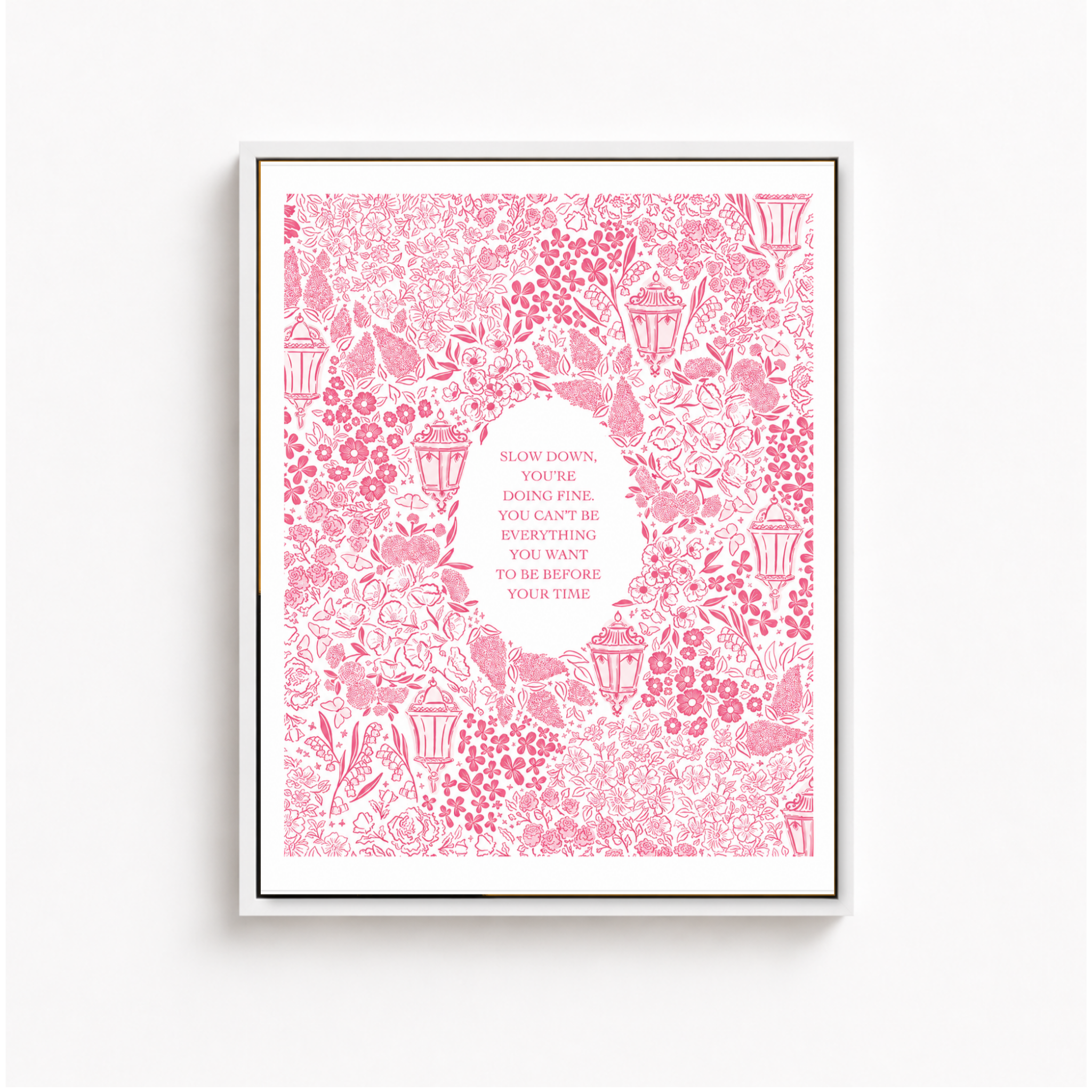 Pink Floral Motivational Quote Canvas Wall Art Aura Canvas