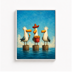 Funny Seagull Canvas Wall Art Aura Canvas
