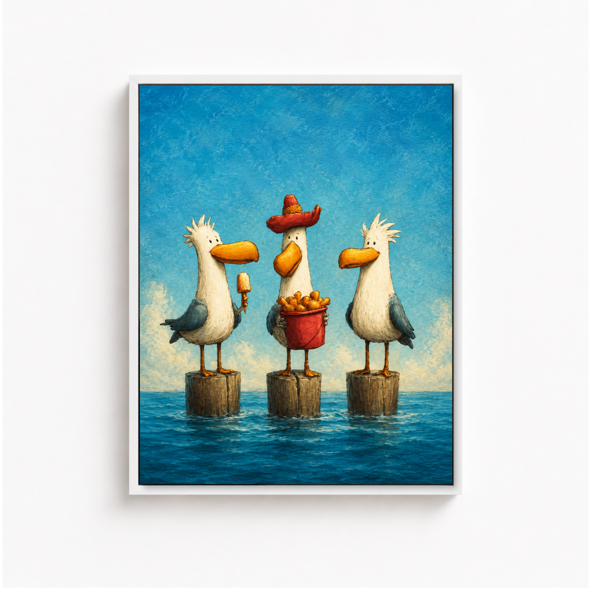 Funny Seagull Canvas Wall Art Aura Canvas