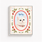 Custom Floral Cat Portrait Canvas Aura Canvas