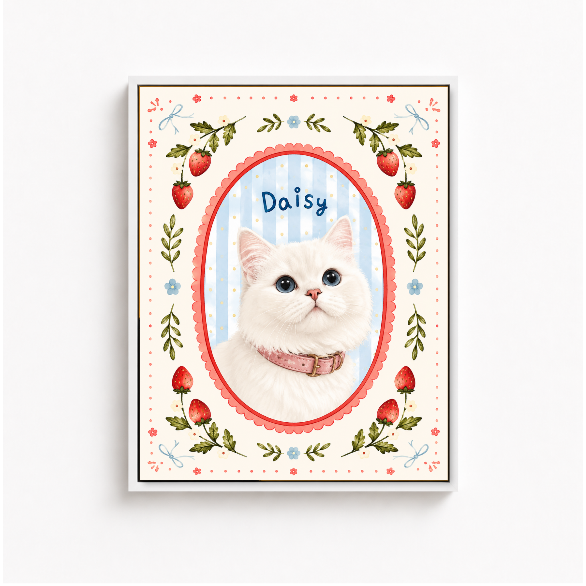 Custom Floral Cat Portrait Canvas Aura Canvas