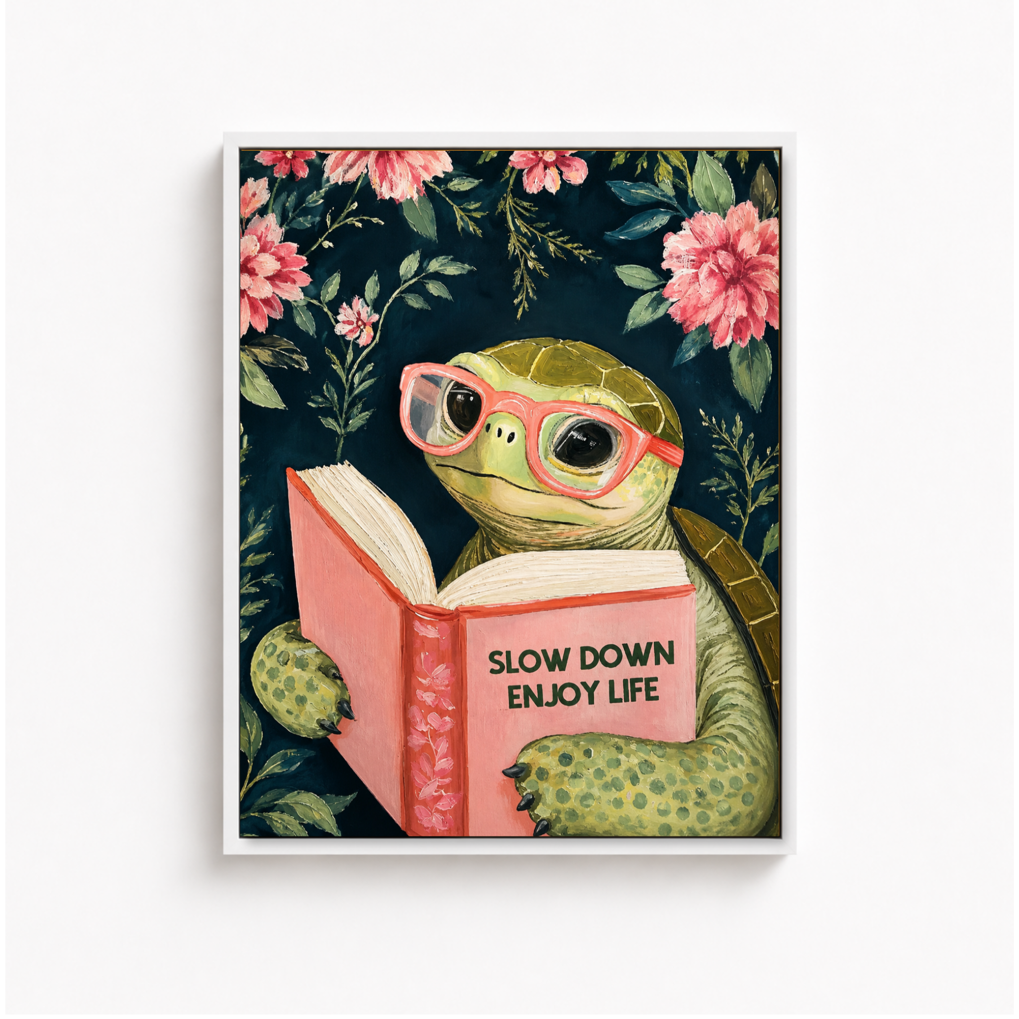 Slow Down Turtle Canvas Wall Art Aura Canvas
