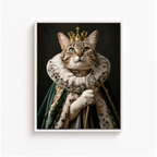 Custom Crowned Pet Portrait Canvas Aura Canvas