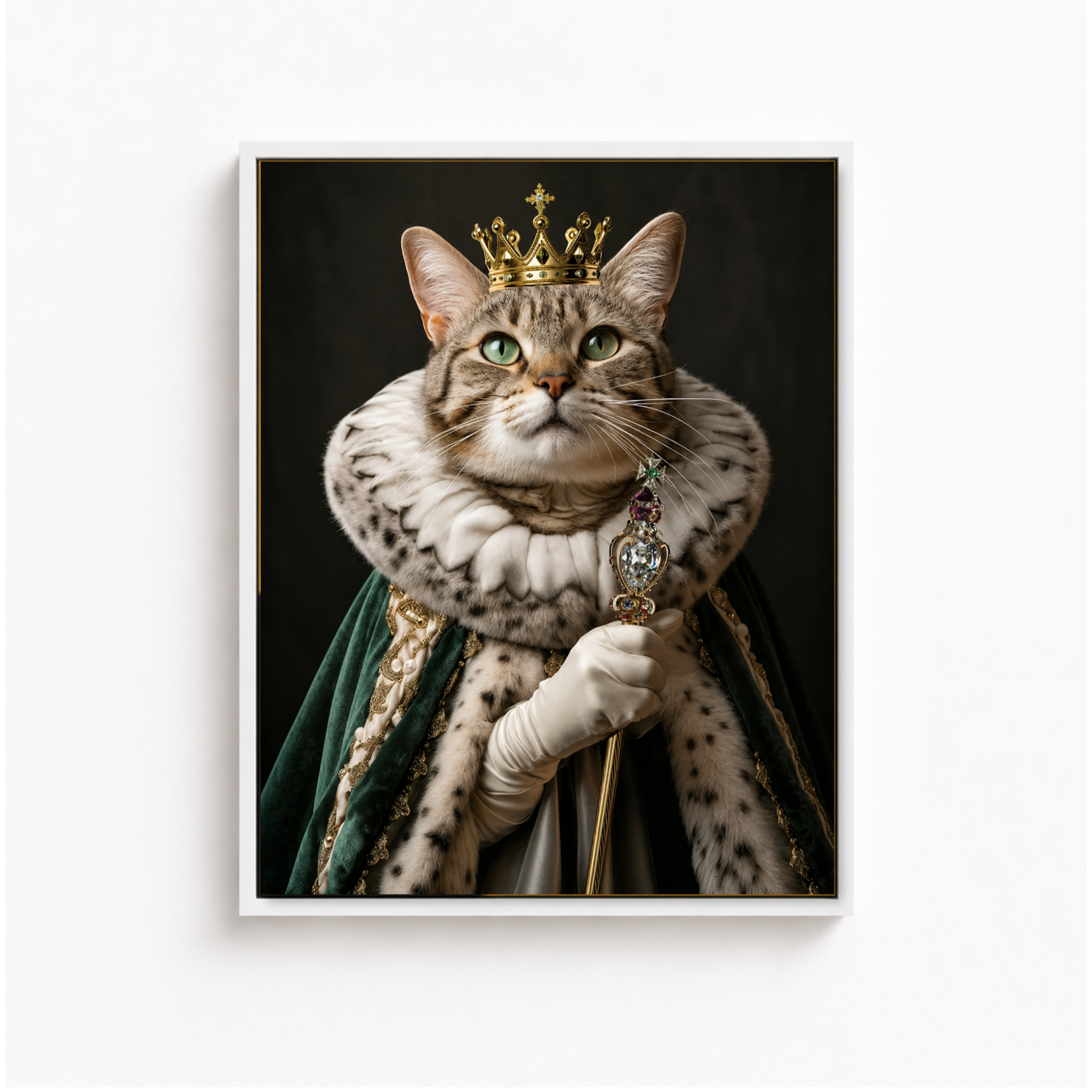 Custom Crowned Pet Portrait Canvas Aura Canvas