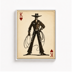 Cowboy King Playing Card Canvas Aura Canvas