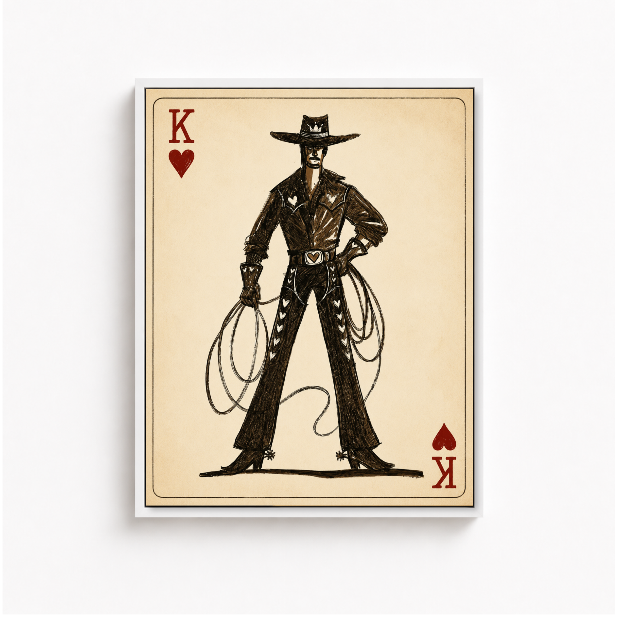 Cowboy King Playing Card Canvas Aura Canvas