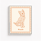 Custom Line Art Pet Portrait Canvas Aura Canvas