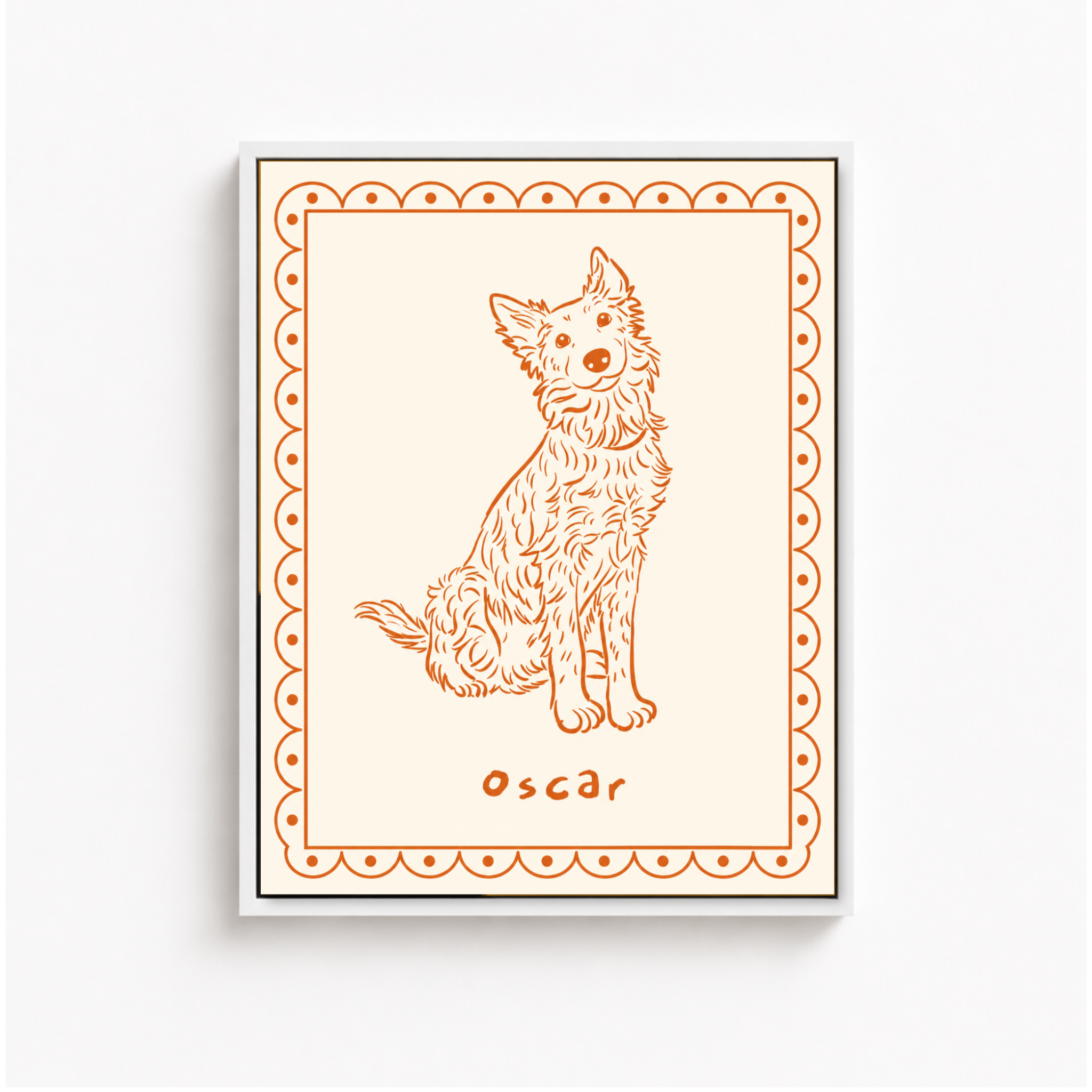 Custom Line Art Pet Portrait Canvas Aura Canvas