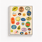 Retro Fruit Sticker Canvas Wall Art Aura Canvas