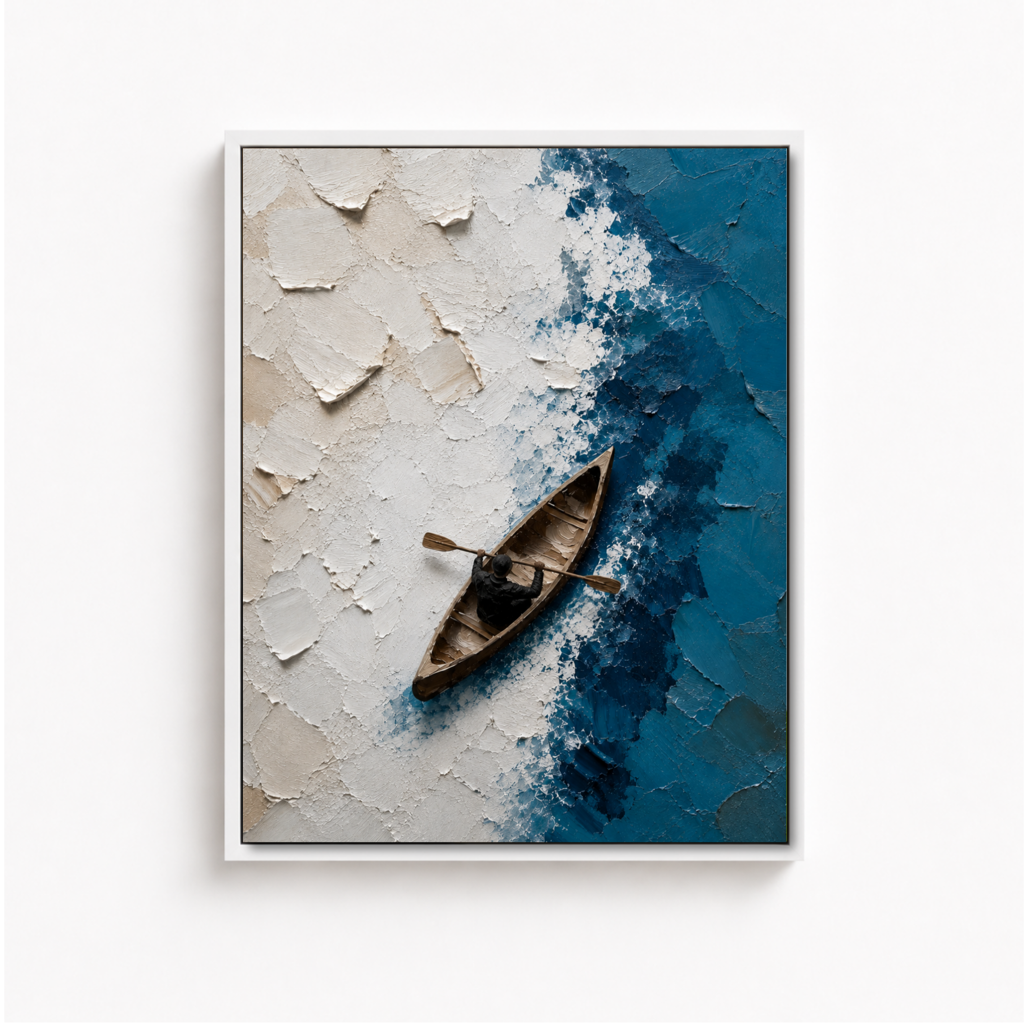 Blue Ocean Kayak Canvas Wall Art Aura Canvas