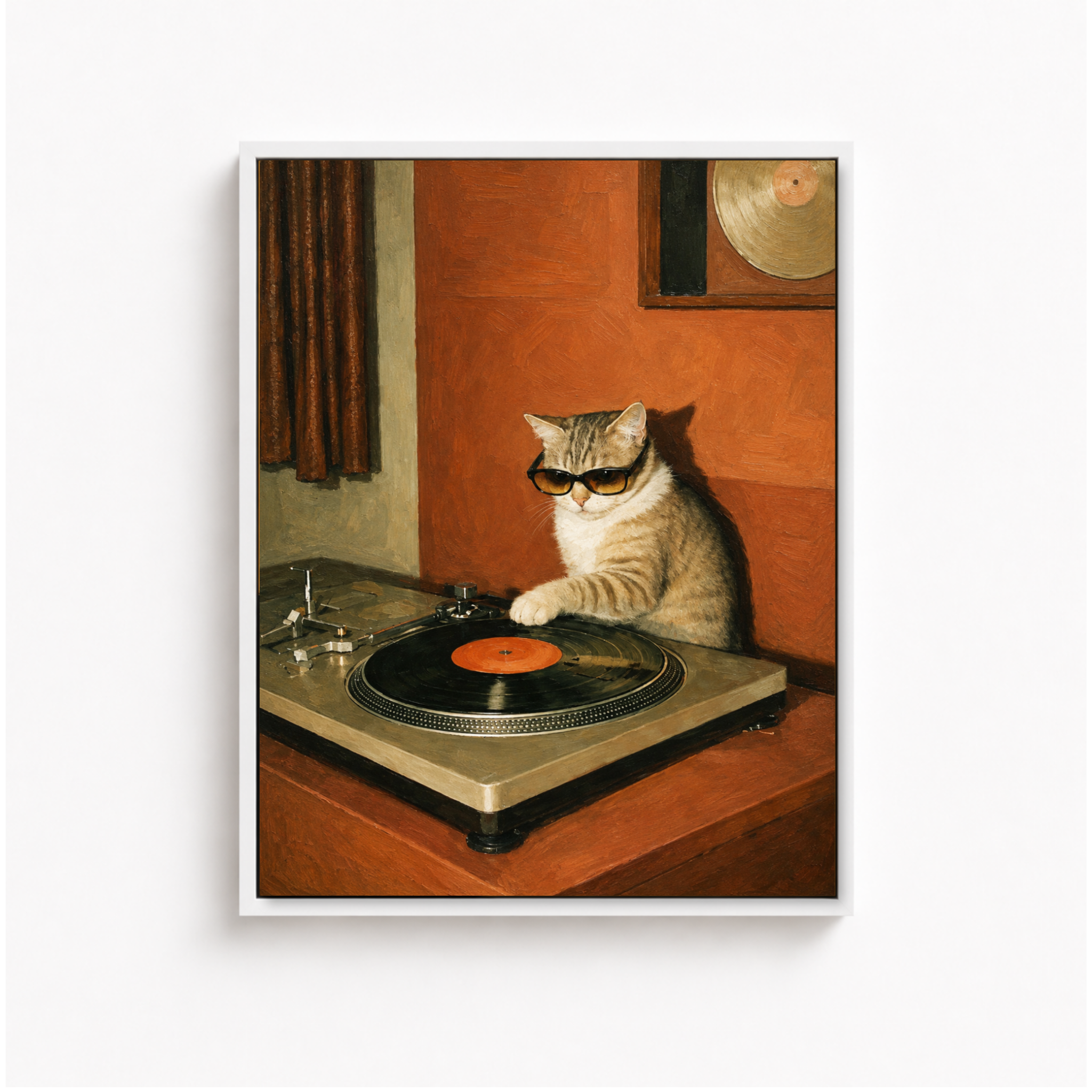 DJ Cat Canvas Wall Art Aura Canvas