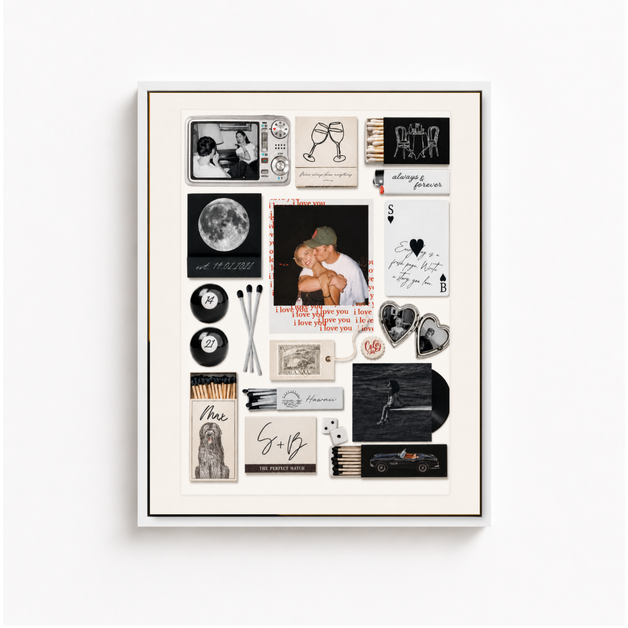 Custom Couple Keepsake Collage Canvas Aura Canvas