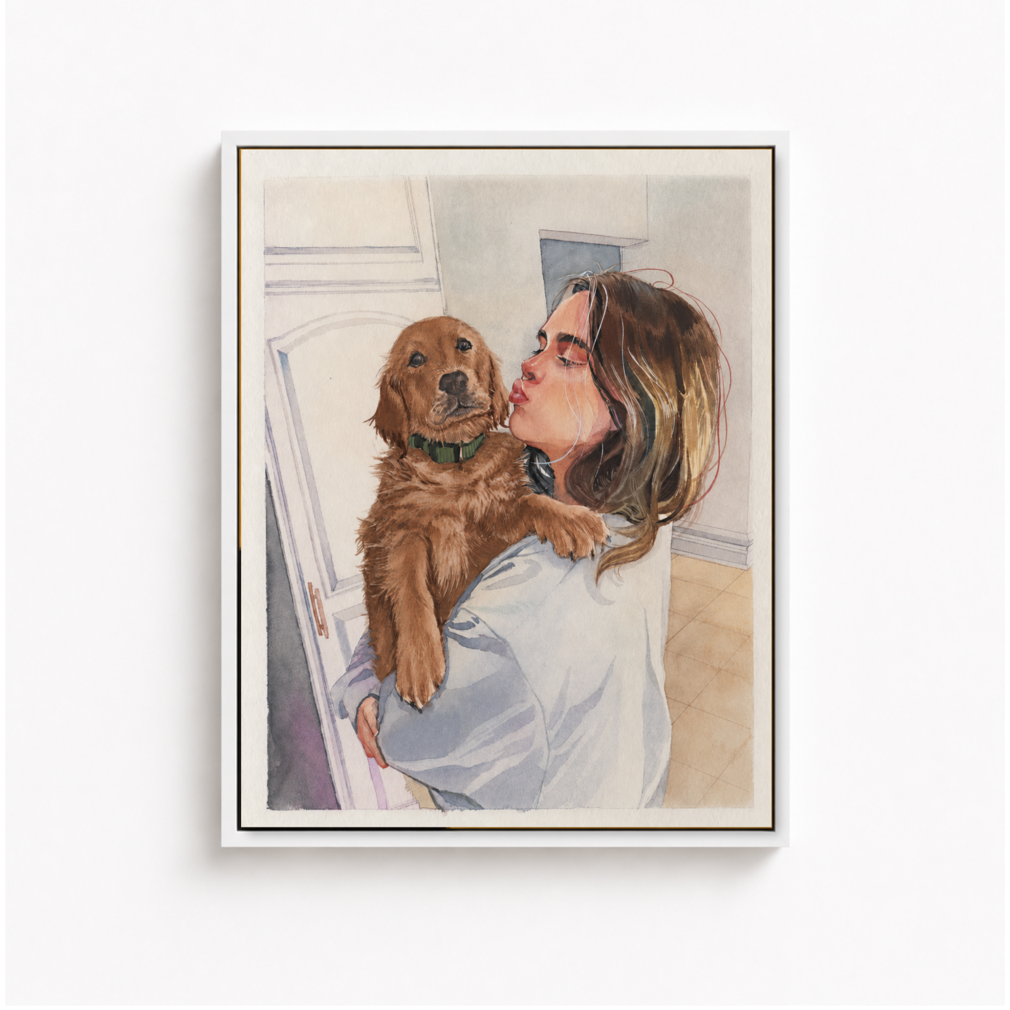 Custom Pet Love Portrait Canvas Aura Canvas