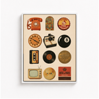 Retro Nostalgia Icons Canvas Wall Art Aura Canvas