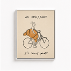 Croissant Bicycle Canvas Wall Art Aura Canvas