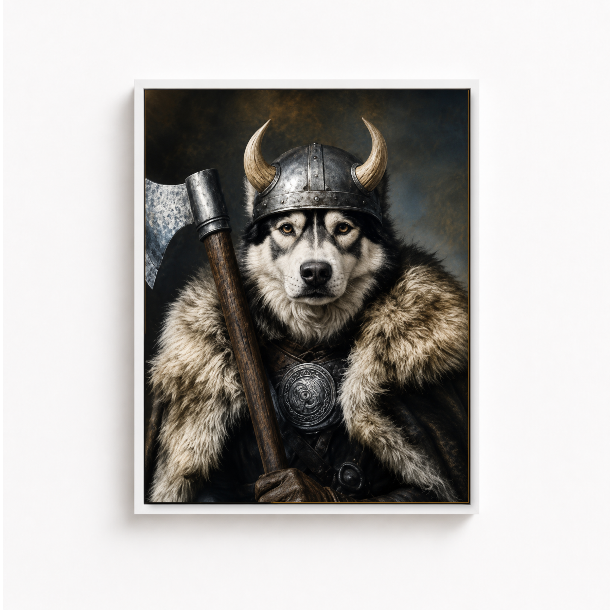 Custom Viking Pet Portrait Canvas Aura Canvas