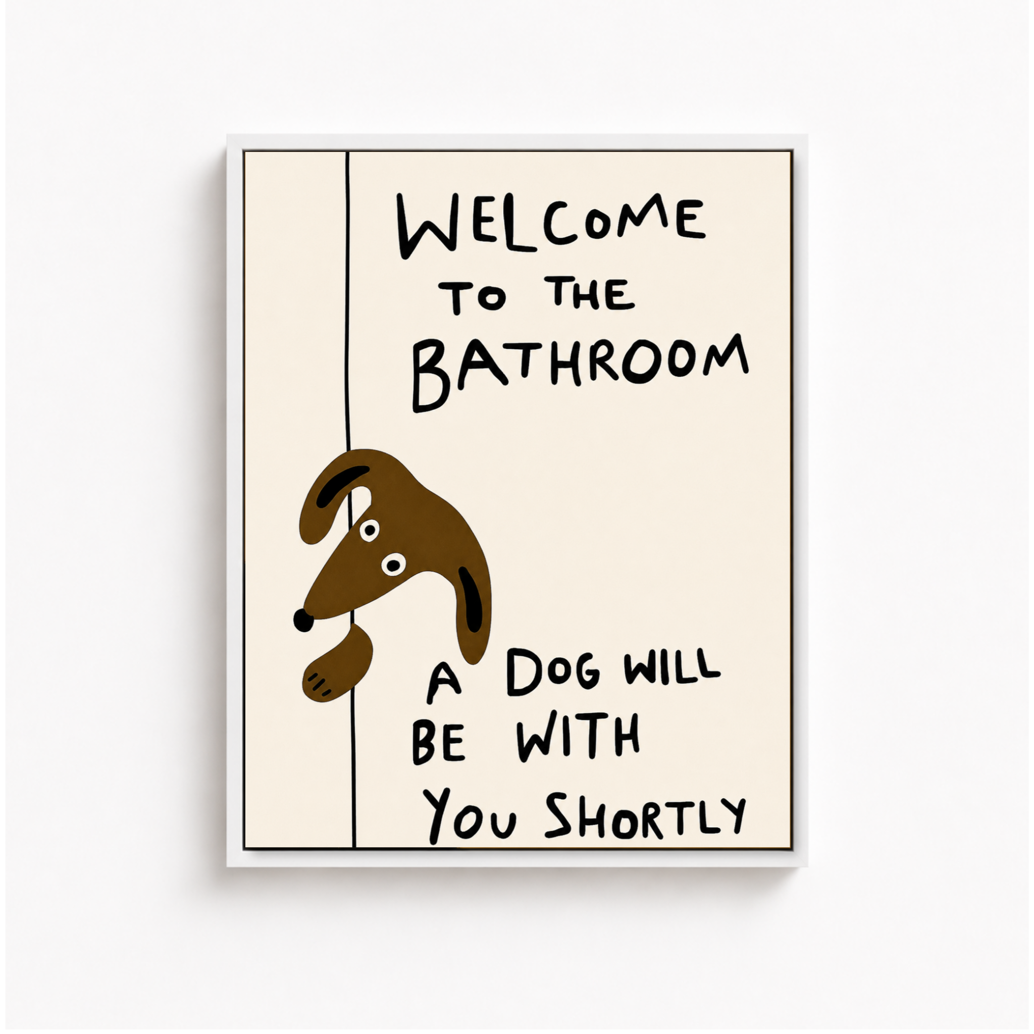 Funny Dog Bathroom Canvas Wall Art Aura Canvas