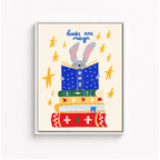 Books Are Magic Bunny Canvas Wall Art Aura Canvas