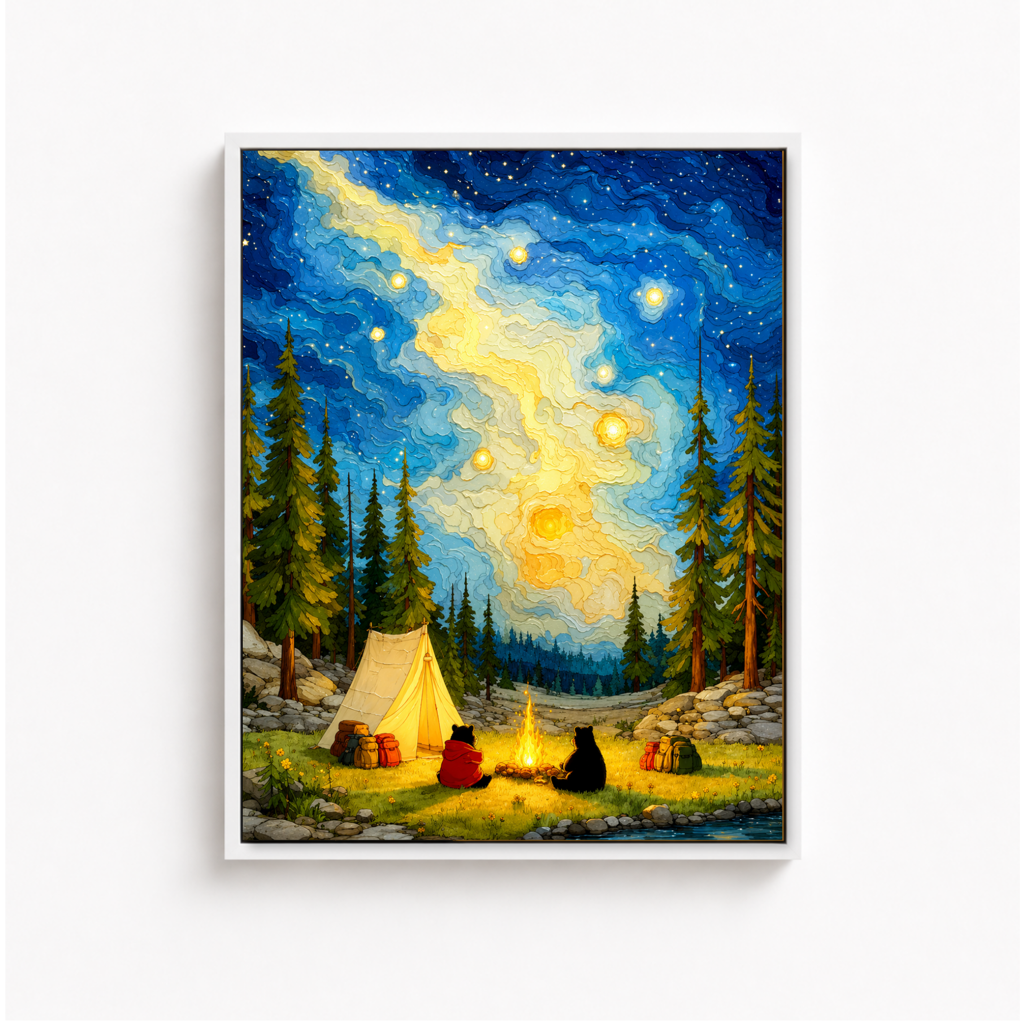 Starry Camping Canvas Wall Art Aura Canvas