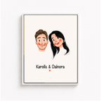 Custom Love Story Portrait Canvas Aura Canvas