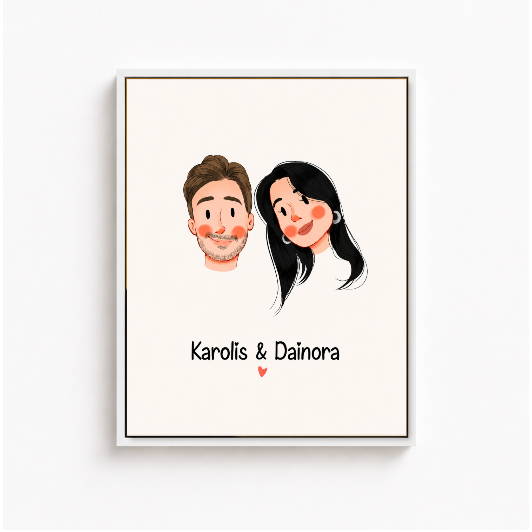 Custom Love Story Portrait Canvas Aura Canvas
